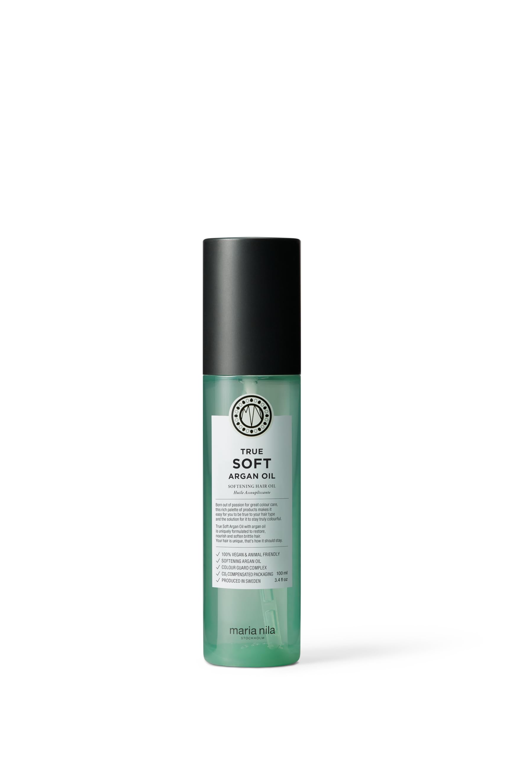 Maria Nila True Soft aceite de argán botella, hidratación profunda para cabello seco