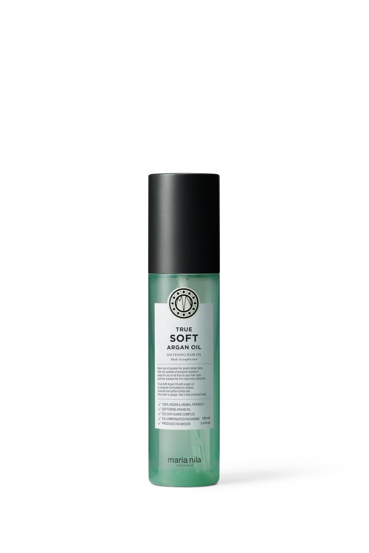 Maria Nila True Soft aceite de argán botella, hidratación profunda para cabello seco