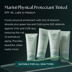 Marini SkinSolutions Protectant Tintado, aplicación visible, ideal para piel grasa con control de brillo.