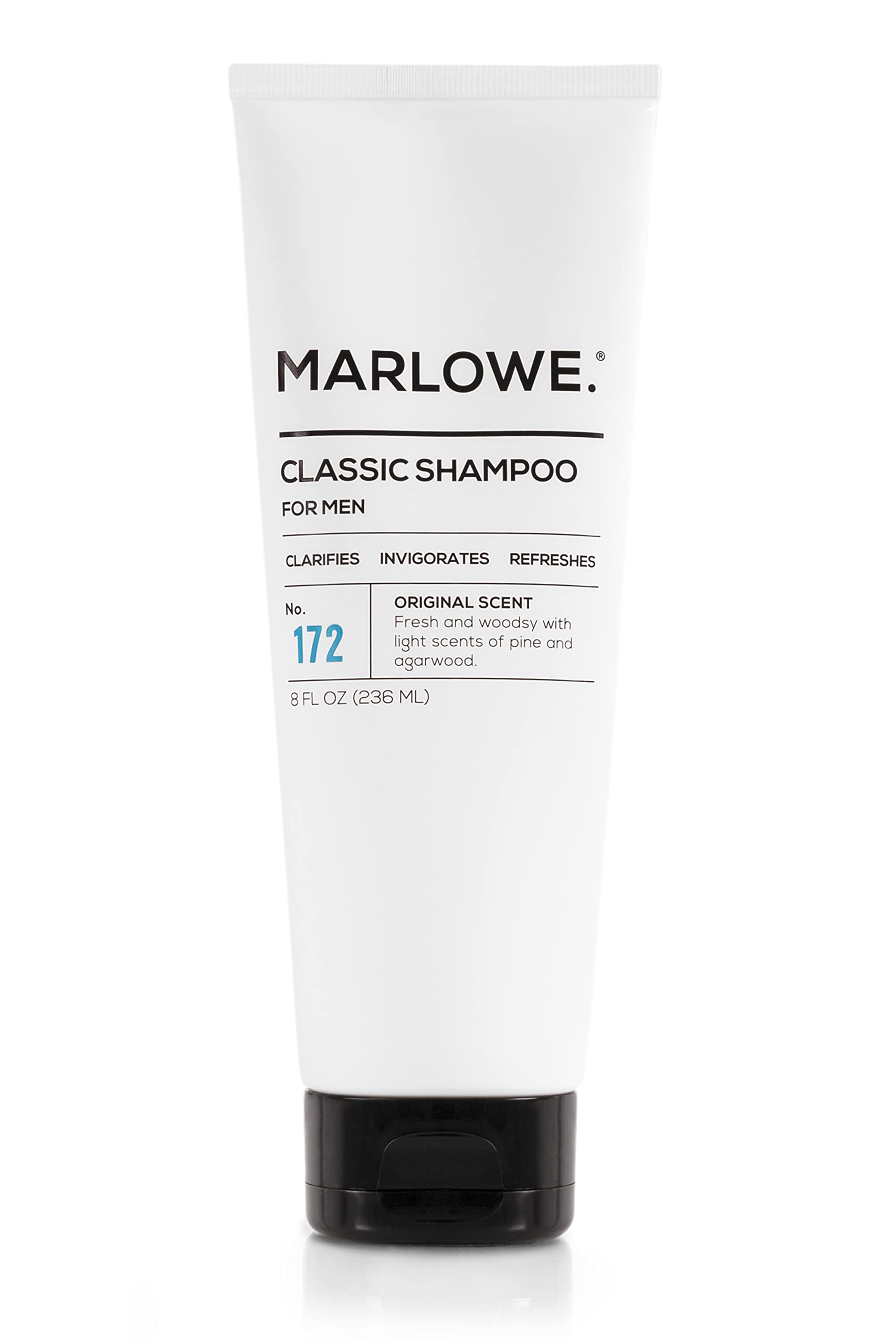 MARLOWE No.172 champú clásico para hombres, botella expuesta, limpieza suave diaria.