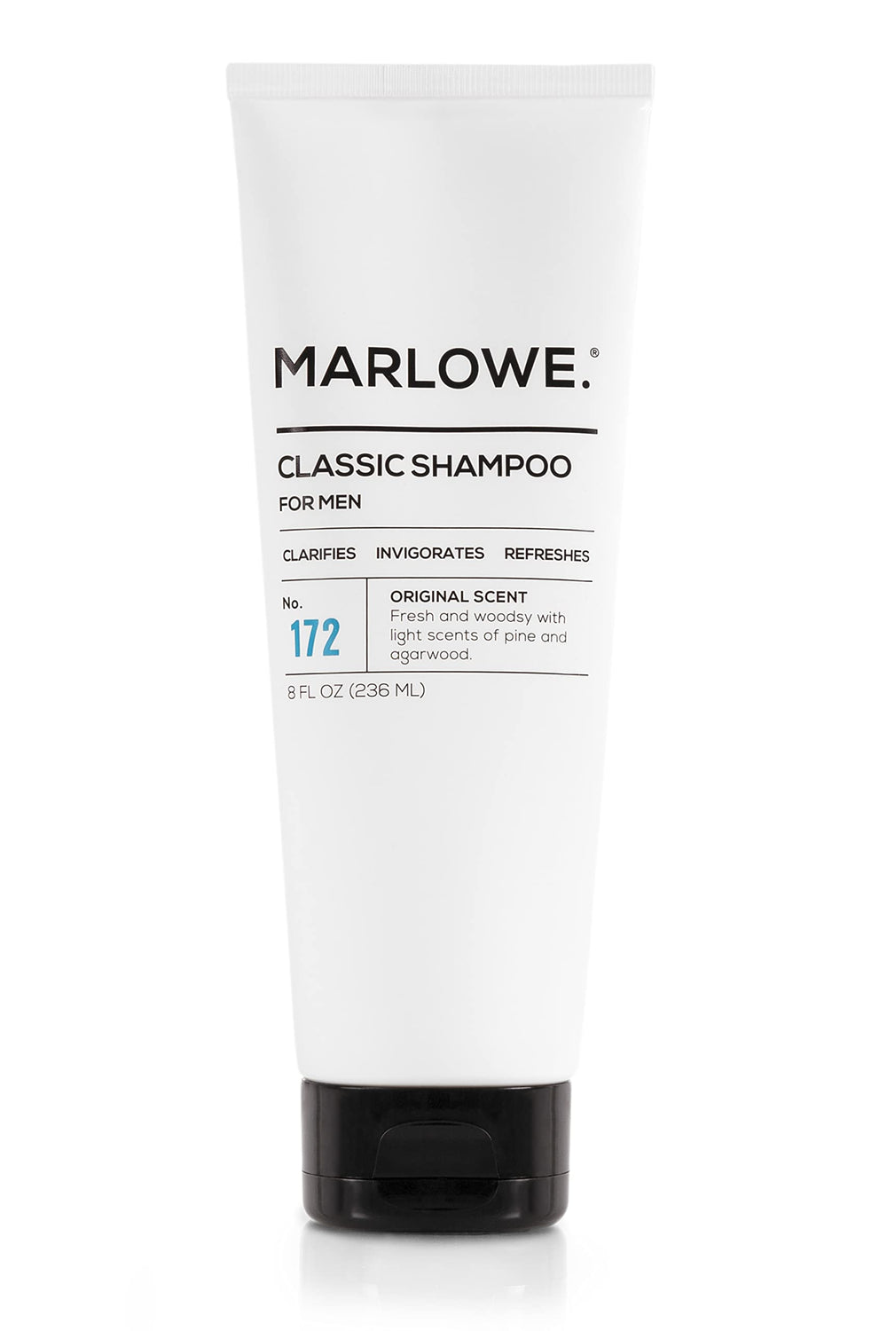 MARLOWE No.172 champú clásico para hombres, botella expuesta, limpieza suave diaria.