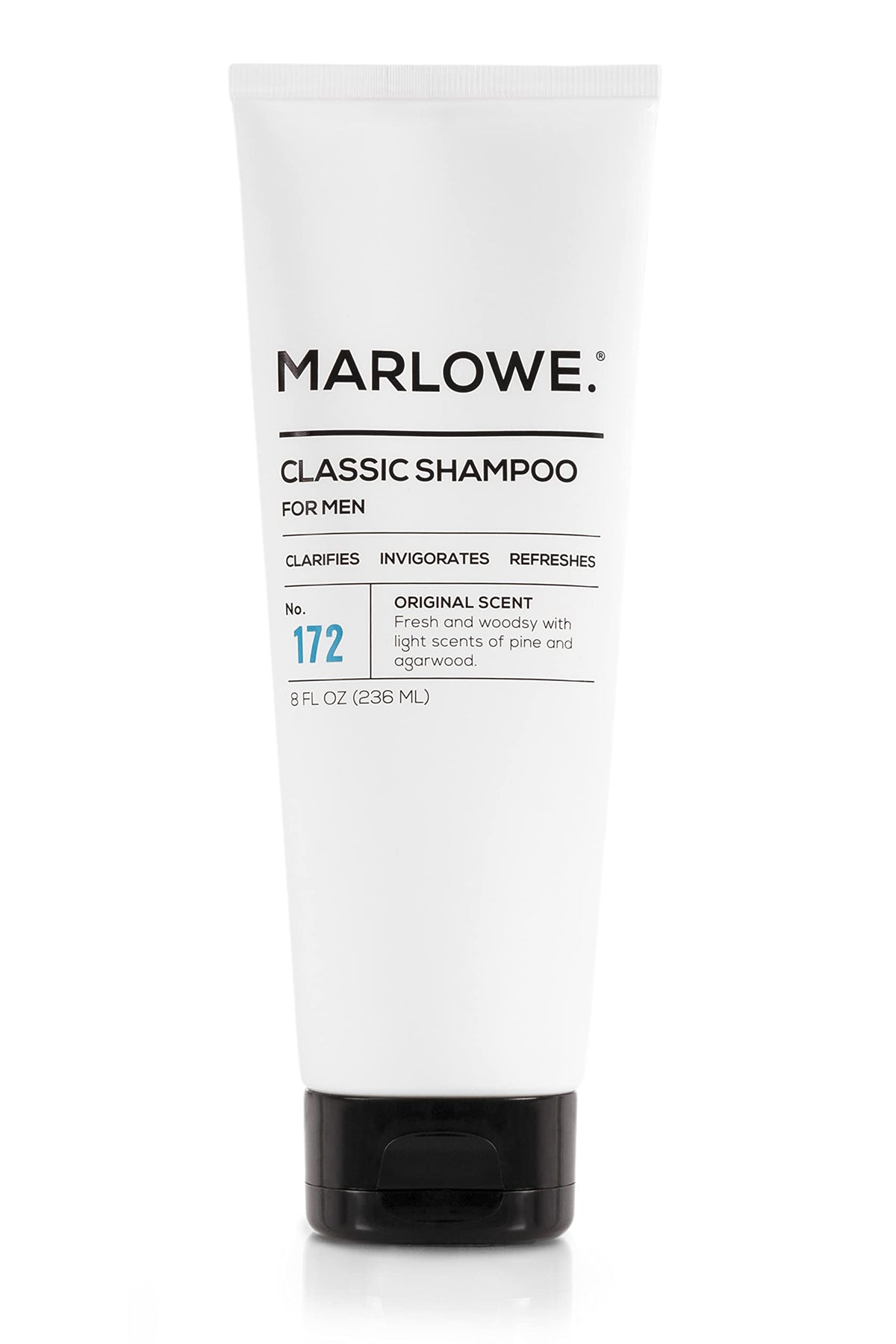 MARLOWE No.172 champú clásico para hombres, botella expuesta, limpieza suave diaria.