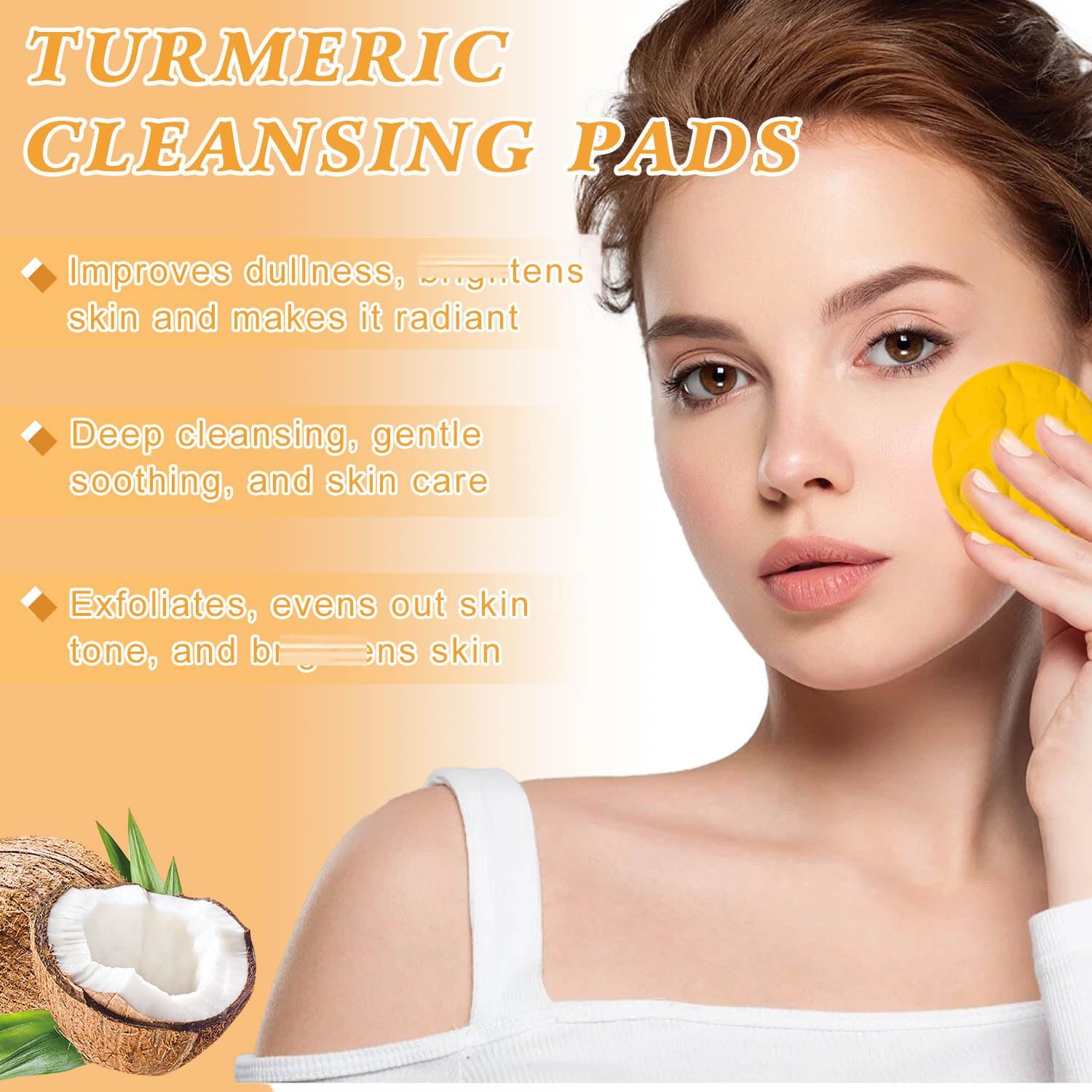 MAROJEIF curcuma-discos exfoliantes para rostro con exfoliación suave.