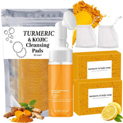 MAROJEIF curcuma-limpiador facial con cepillo para limpieza suave y profunda.