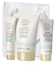 Mary Kay Satin Hands, estuche regalo con tres pasos para manos suaves.