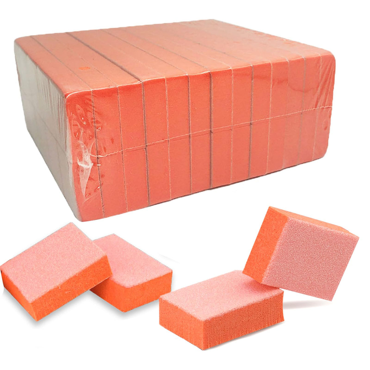 Maryton Nail Buffer Mini Block naranja 80-100 granos para preparar uñas para esmalte
