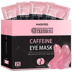Maskiss parches ojos 25 pares, alivian ojeras y hinchazón para un aspecto más fresco.