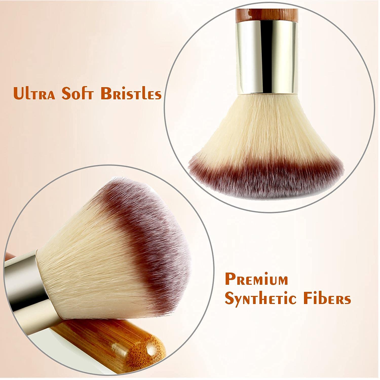 Brocha Matto Kabuki polvo mineral para un acabado suave y duradero.