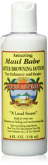 Maui Babe After Browning Lotion bottle front view for tan sealing and hydration.
