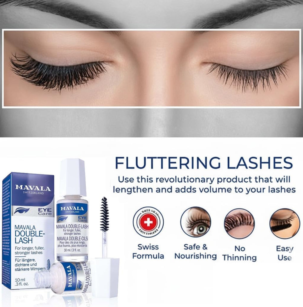 MAVALA Double Lash botella de 0,3 oz, tamaño práctico.
