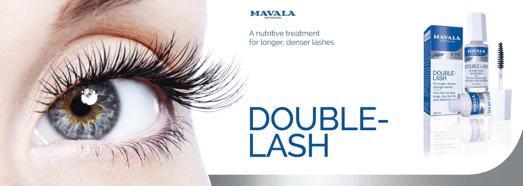 MAVALA Double Lash empaque elegante, cuidado ocular.