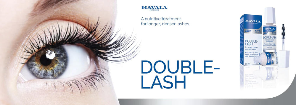 MAVALA Double Lash empaque elegante, cuidado ocular.