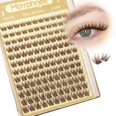 Mavphnee conjuntos-pestañas-marrón-8mm para un look natural diario.