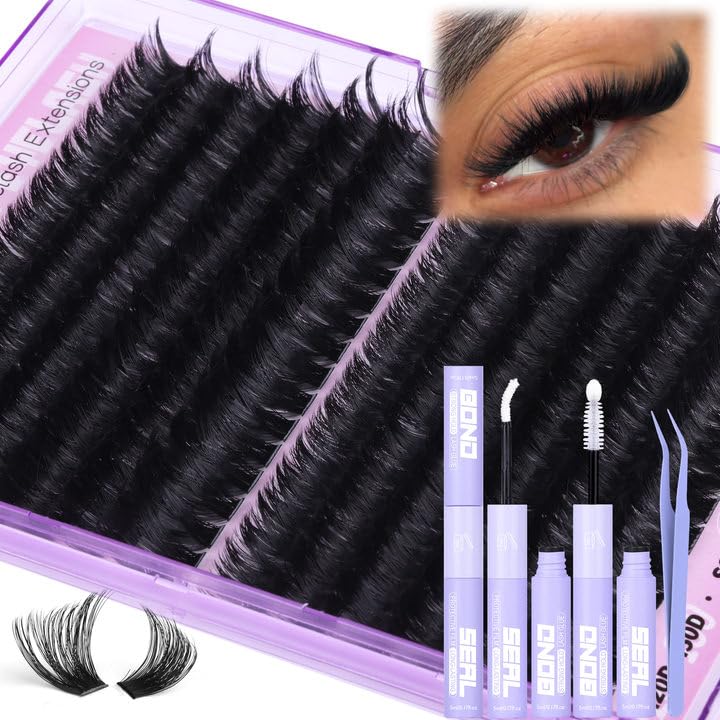 Pestañas en kit de clústeres Mavphnee 14-20 mm para volumen personalizable.