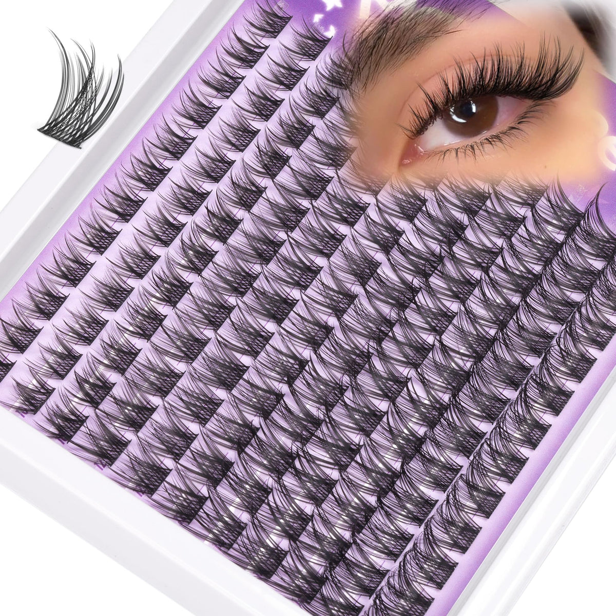 Mavphnee racimos de pestañas con efecto pluma para look suave y natural.