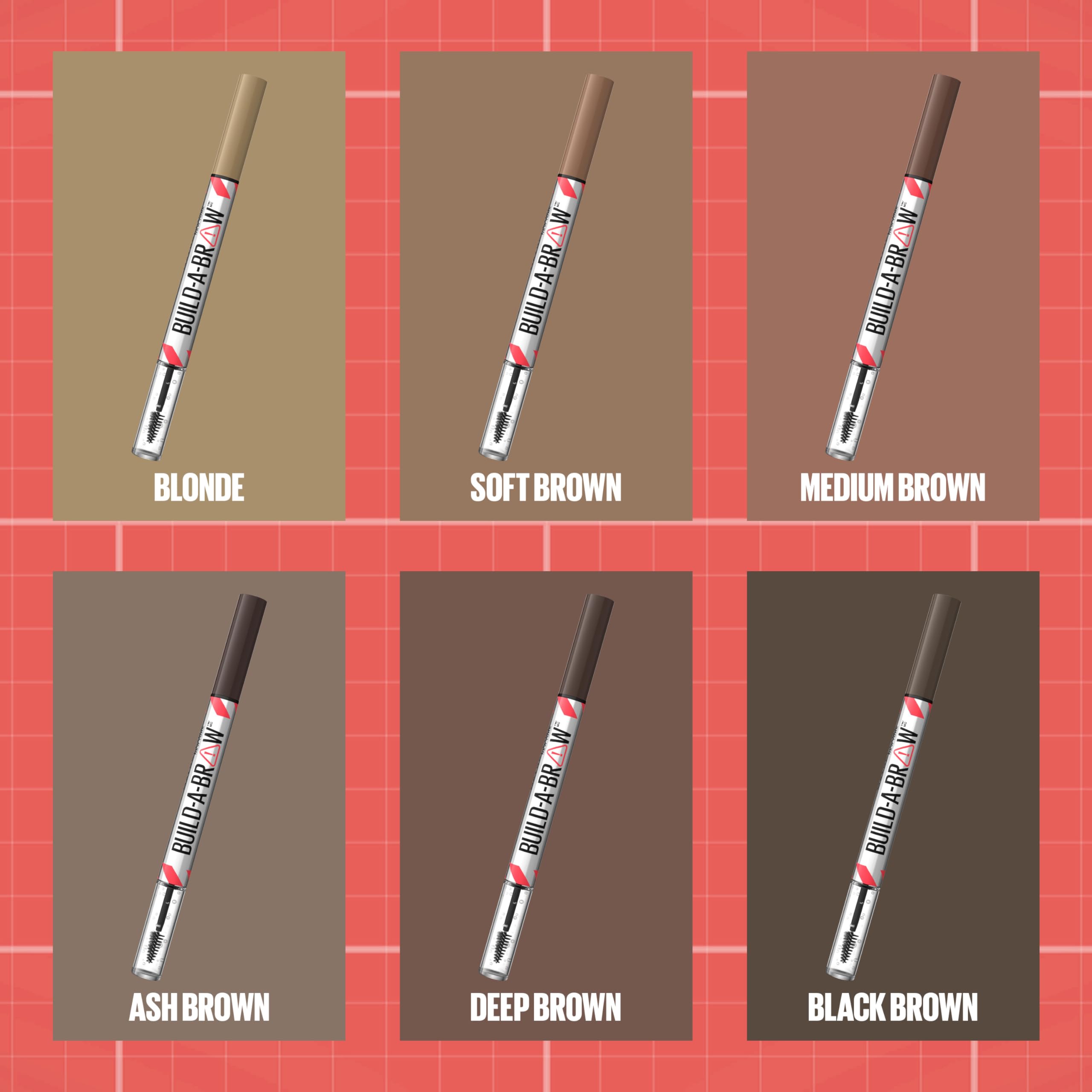 Maybelline Build-A-Brow six-shade range helps match brow tones.
