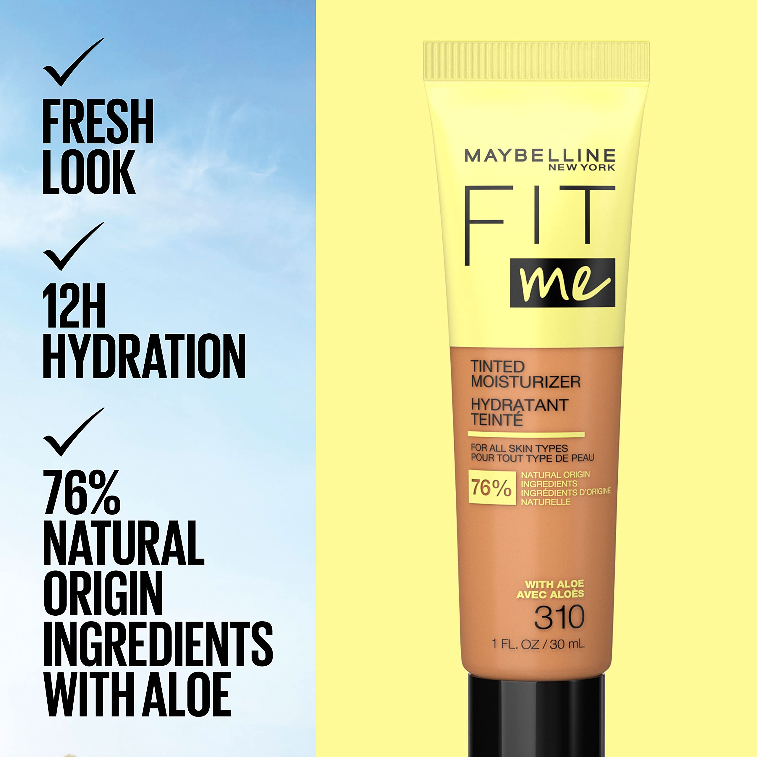 Aloe en la fórmula de Maybelline Fit Me, tacto suave e hidratante.