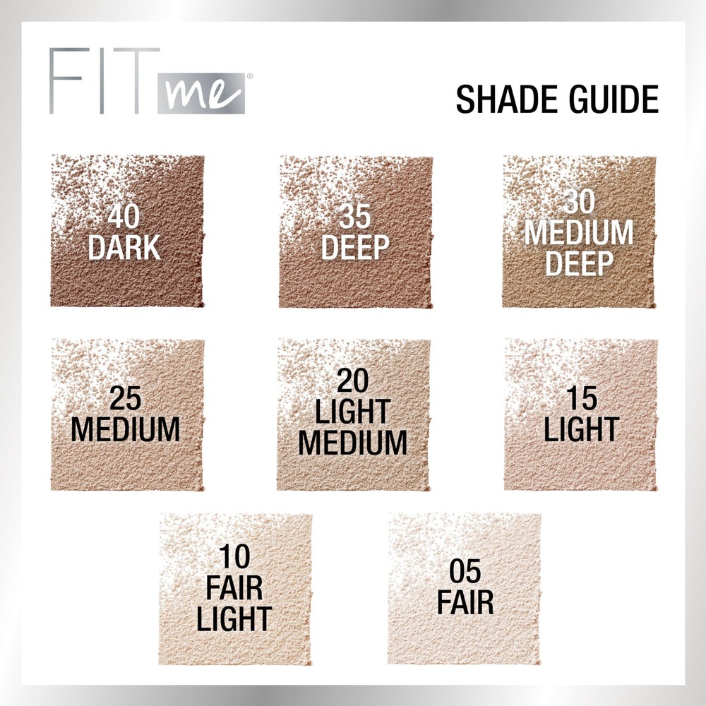 Maybelline compacto cerrado para fijar maquillaje con cobertura equilibrada.