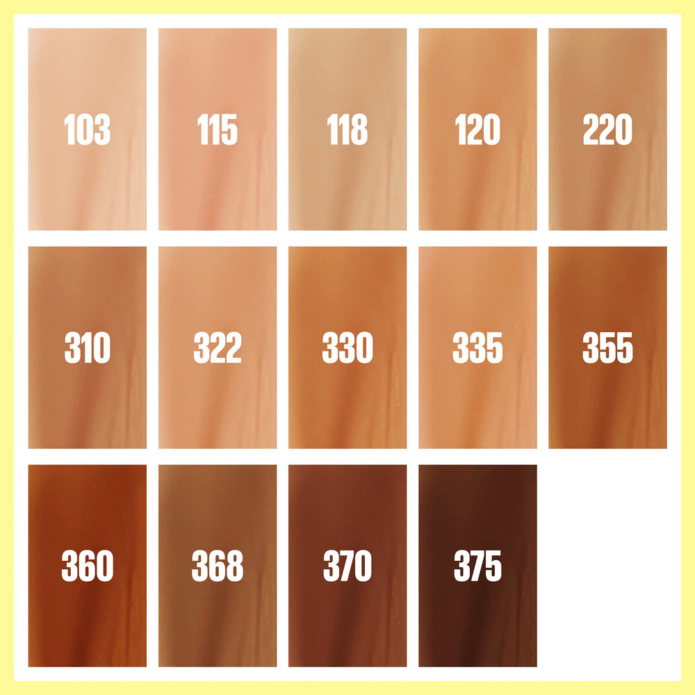 Tono 370 de MAYBELLINE Fit Me mostrando prueba de color