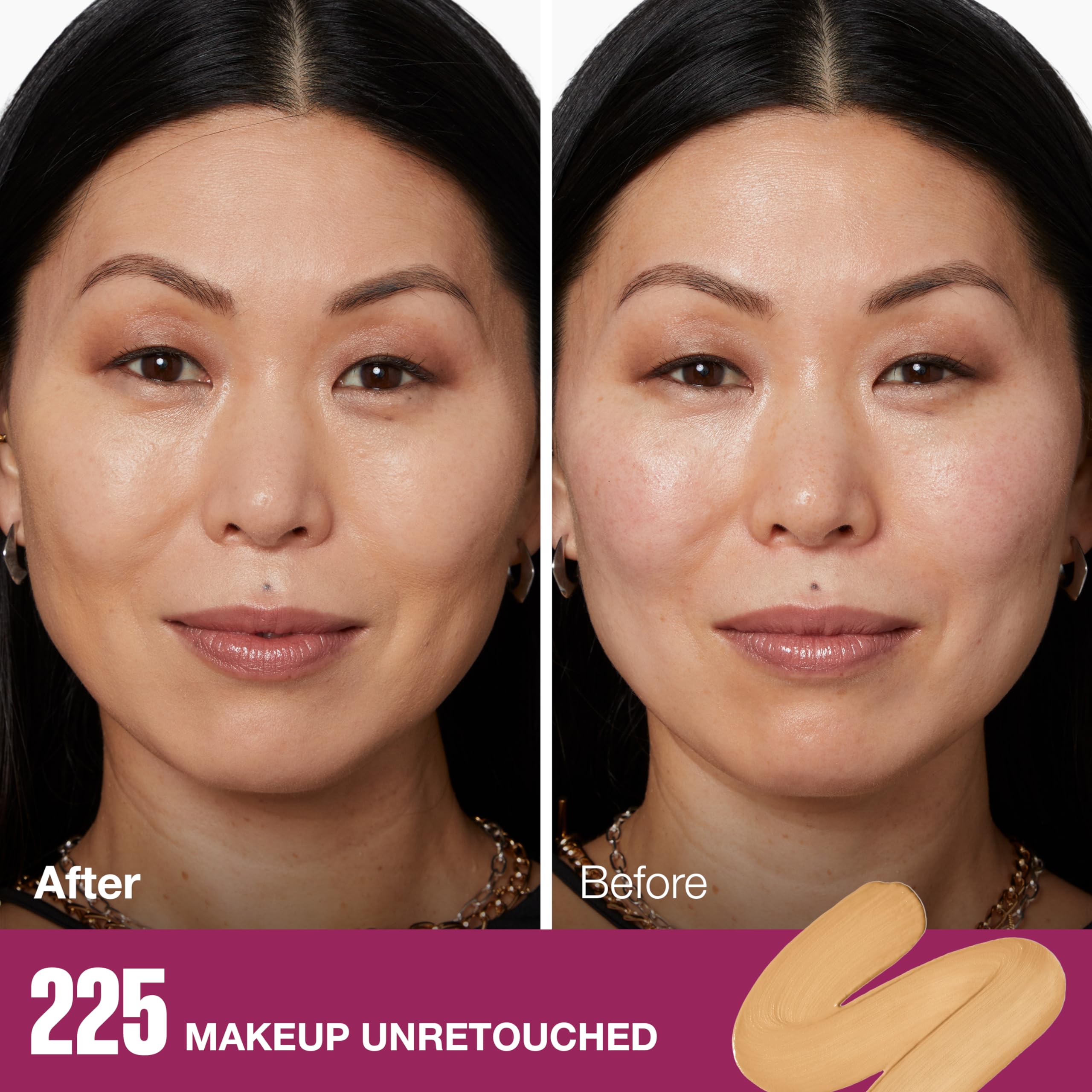 Base Maybelline tono 225 con ProVitamin B5 hidrata la piel