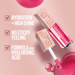 Aplicador XL de Maybelline Lifter Gloss facilita una pasada uniforme.