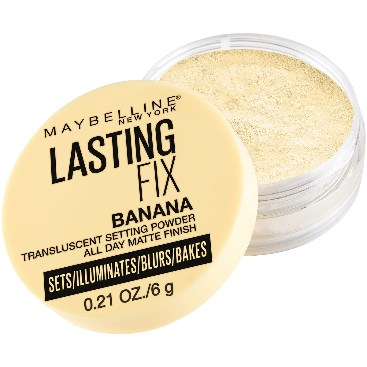 MAYBELLINE Polvo banana para rostro, difumina poros y fija el maquillaje todo el día