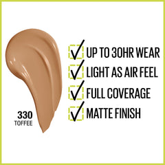 Aplicacion suave de Maybelline Super Stay deslizante para tono uniforme