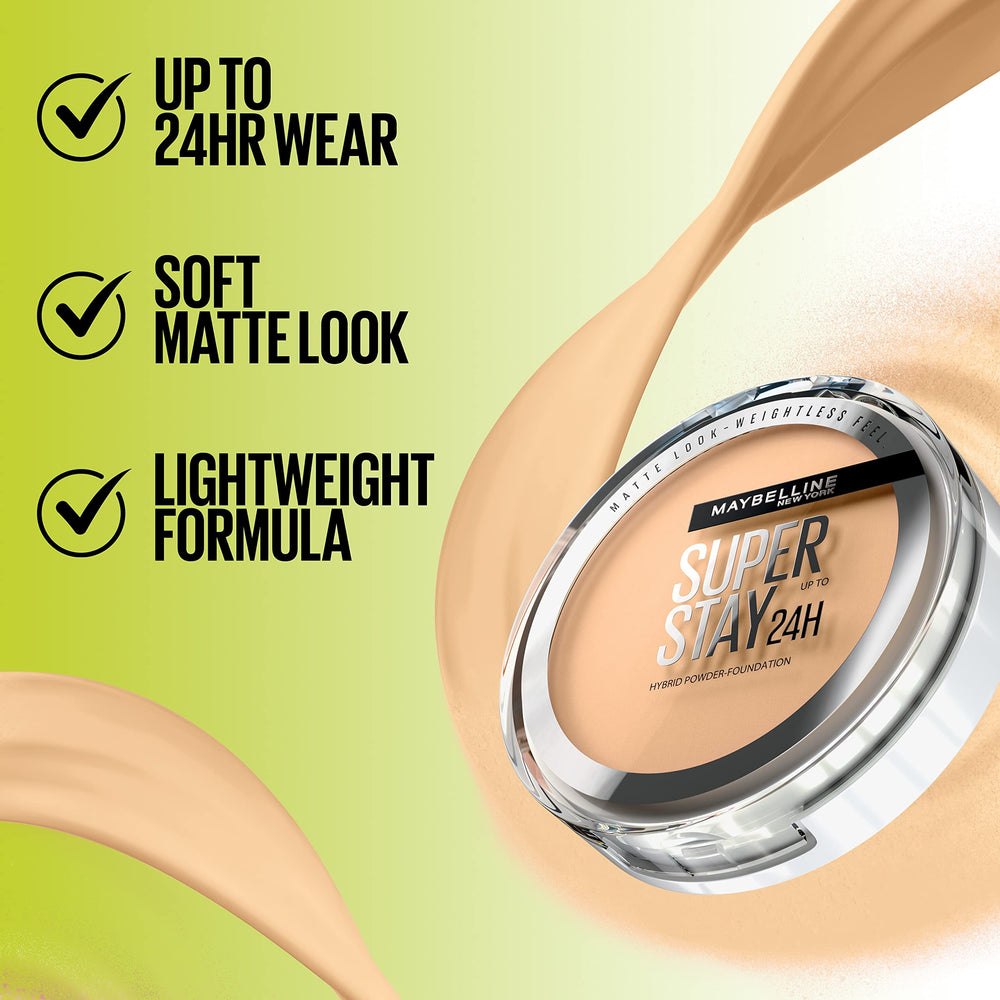 Maybelline Super Stay resistente al sudor para días activos.