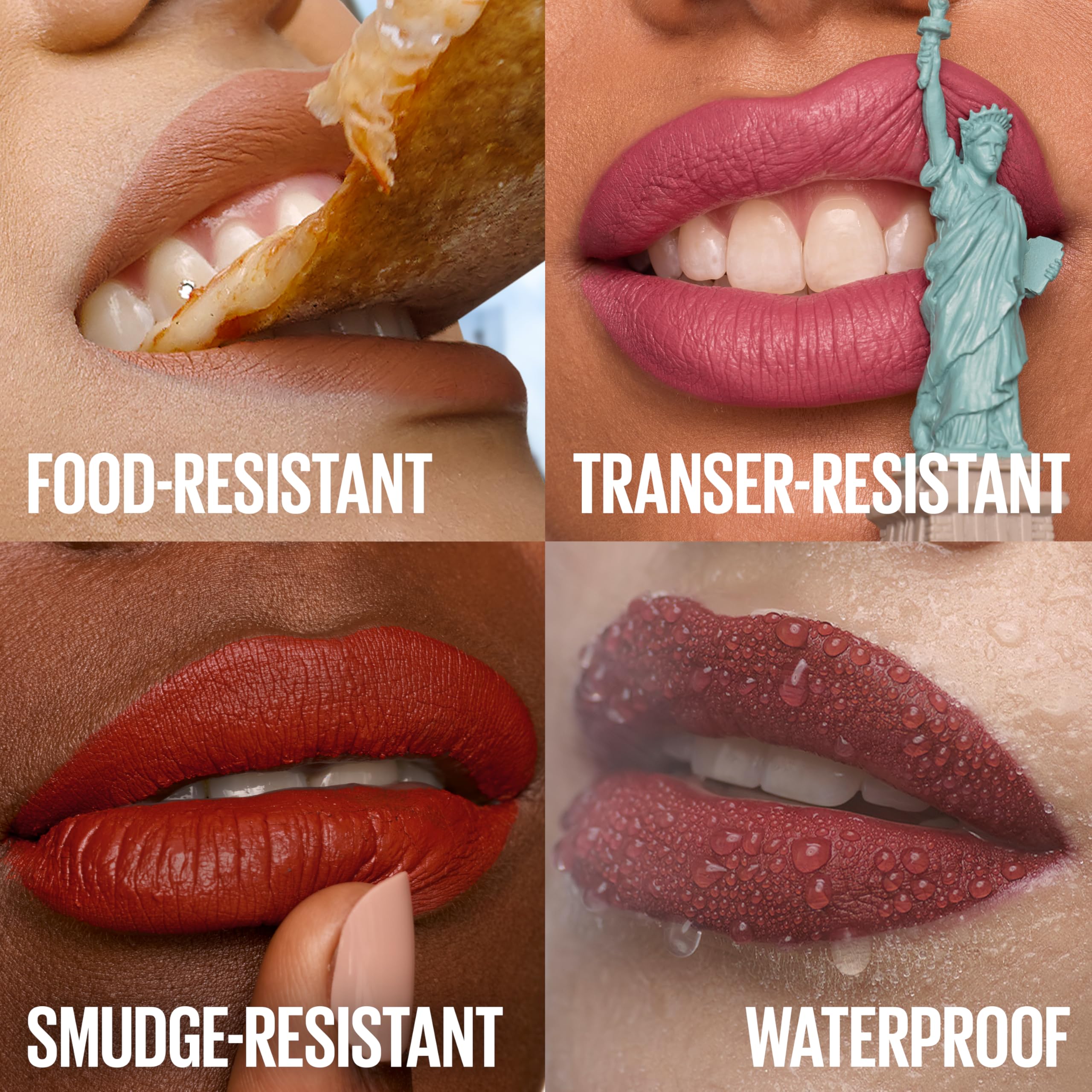 Removible fácilmente con el removedor de Maybelline para labios.