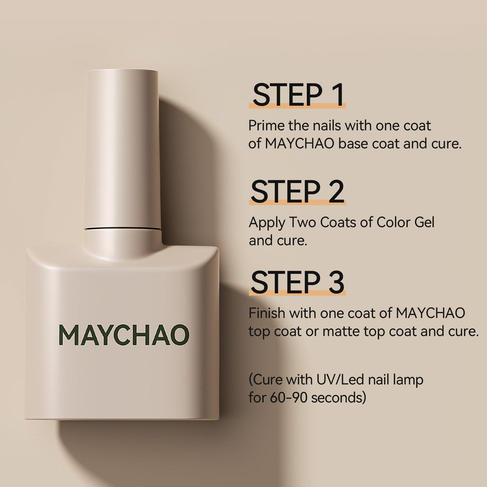 MAYCHAO gel camaleon curado bajo LED en 60-120 segundos.