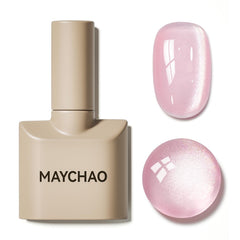MAYCHAO esmalte gel Cat Eye rosa 15 ml con efecto magnético para uñas brillantes