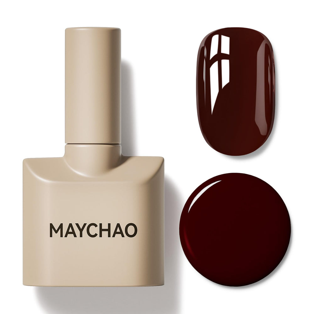 MAYCHAO gel uñas rojo cereza profundo, ideal para empezar manicura en casa.