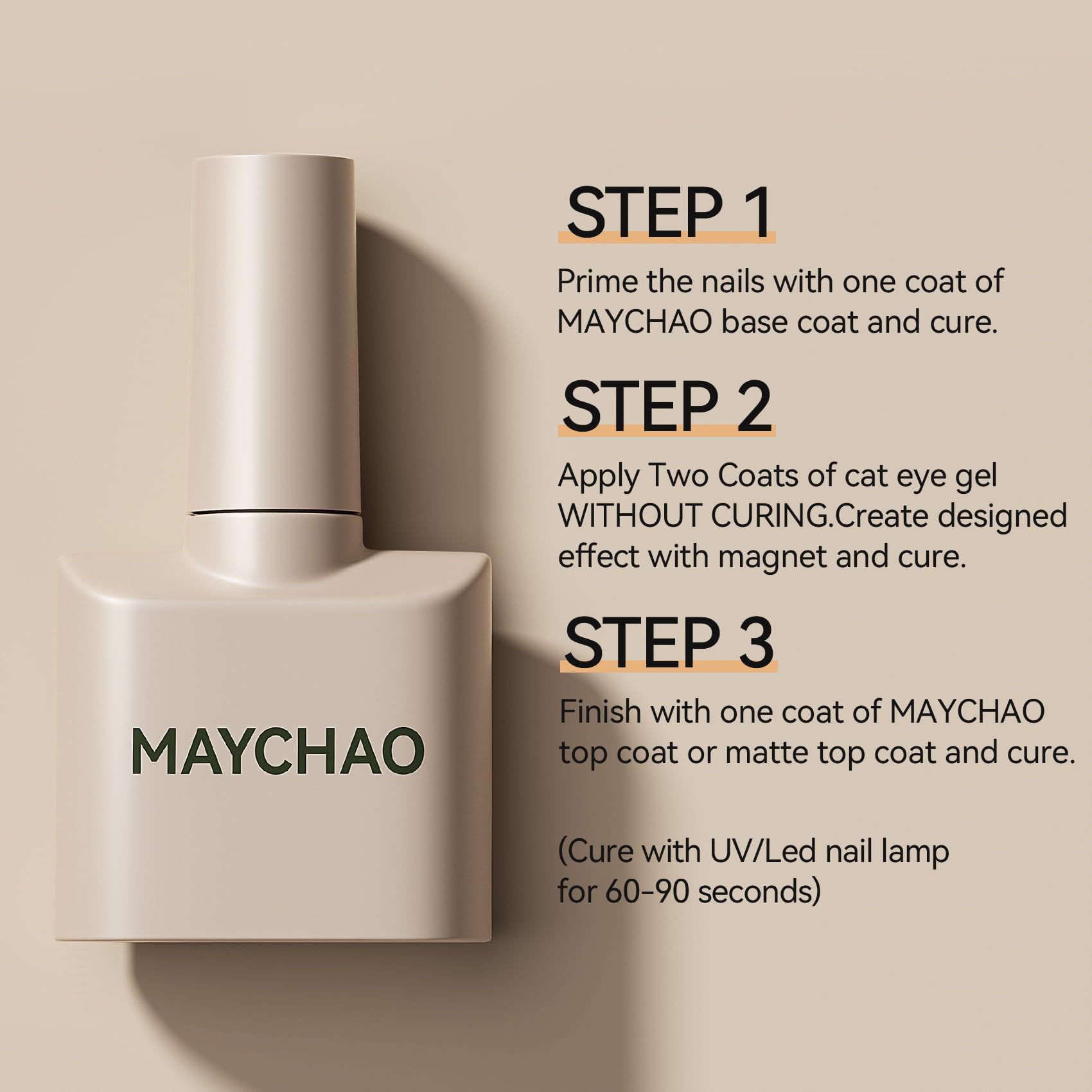 Capa superior MAYCHAO para gel, brillo intenso y sellado