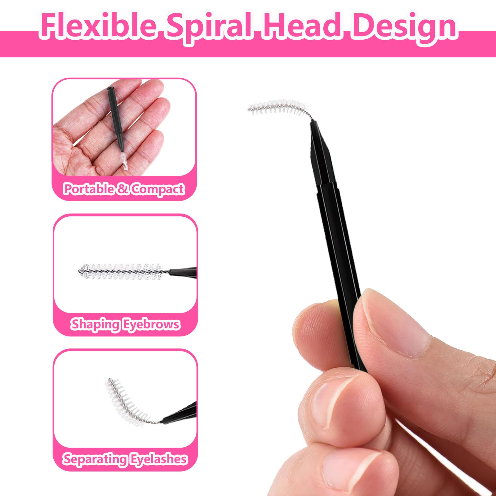 MAYEEN set de 50 cepillos, solución multiuso para cejas y pestañas.