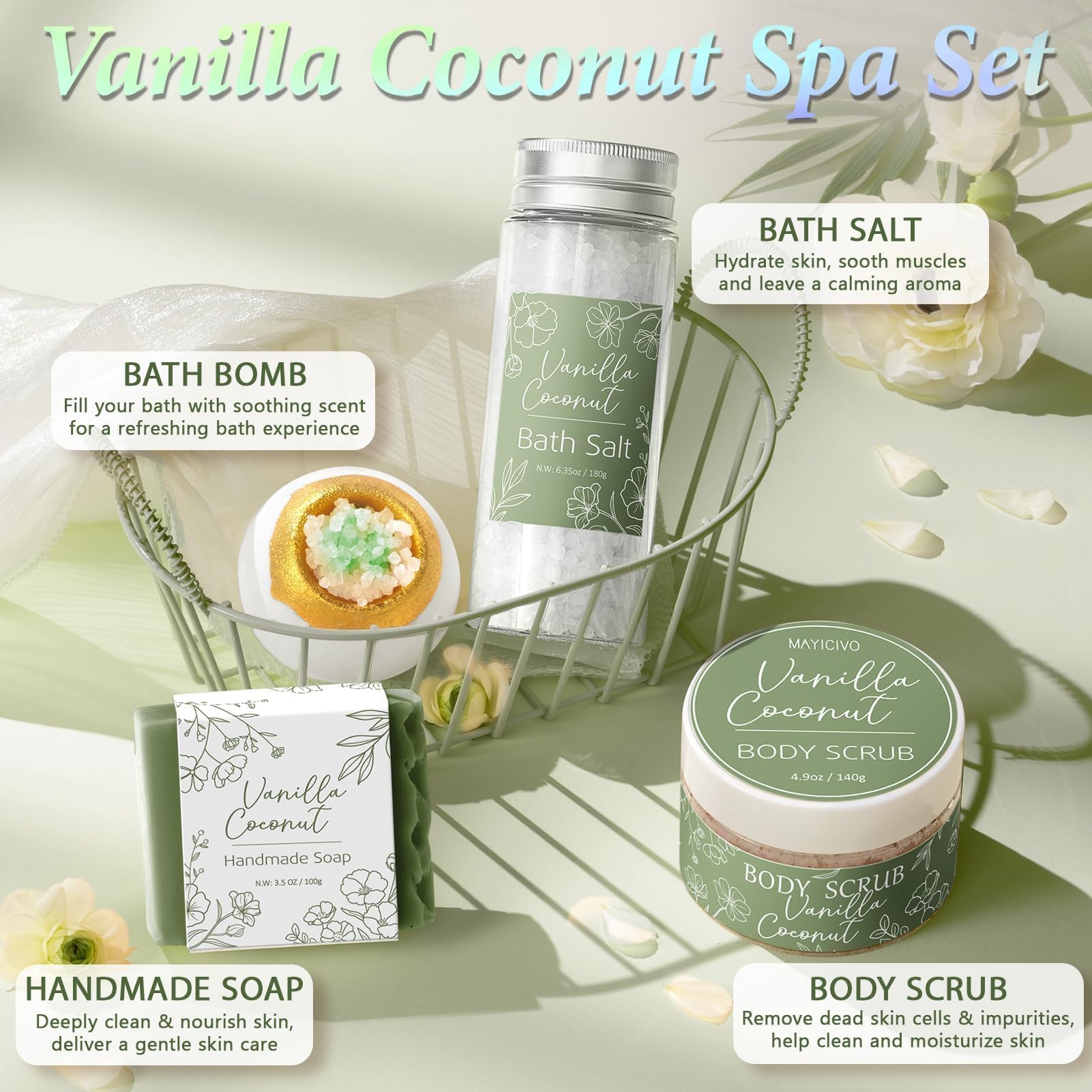 MAYICIVO sal de baño: exfoliación suave para pieles sensibles.