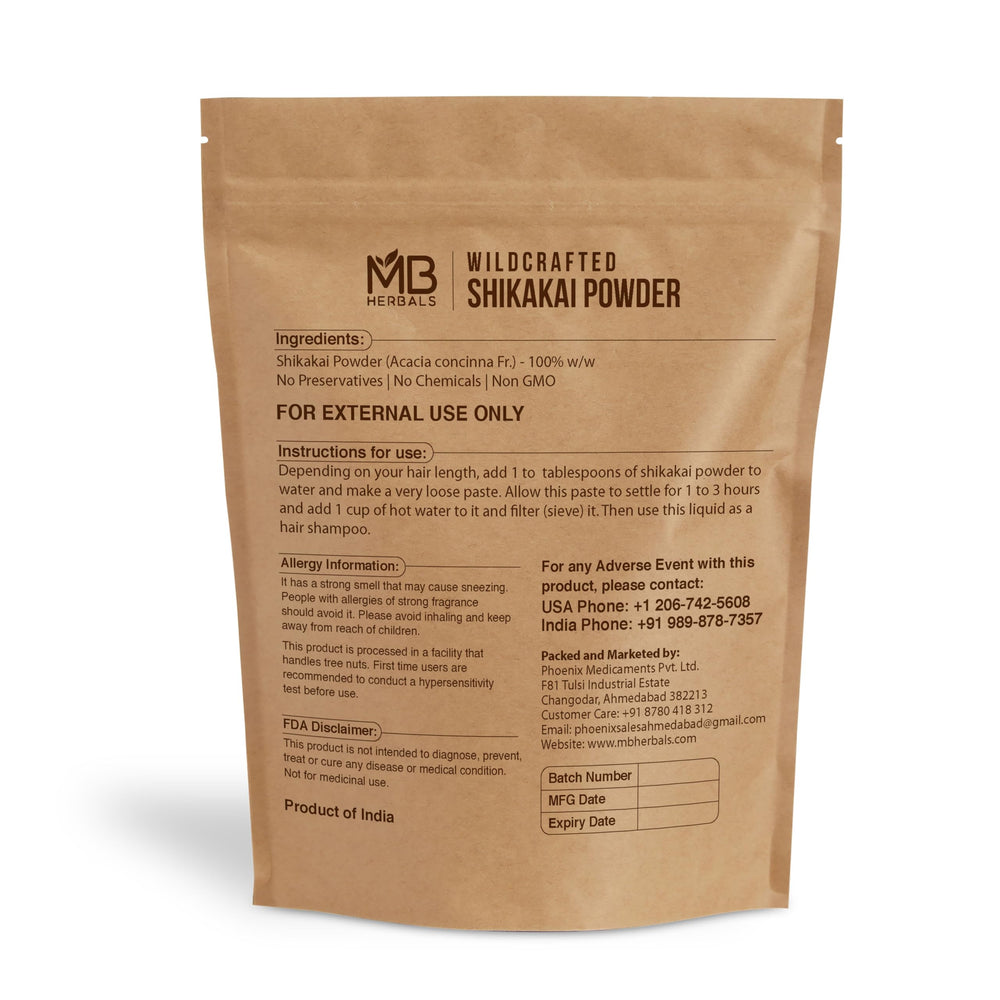 Textura fina de Shikakai de MB Herbals para limpieza suave del cuero cabelludo.