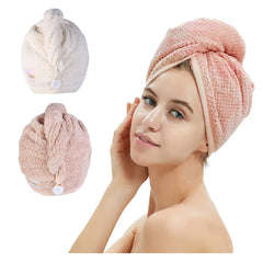 La mbestl-toalla-cabello-microfibra-rosa facilita secado rápido y suave.