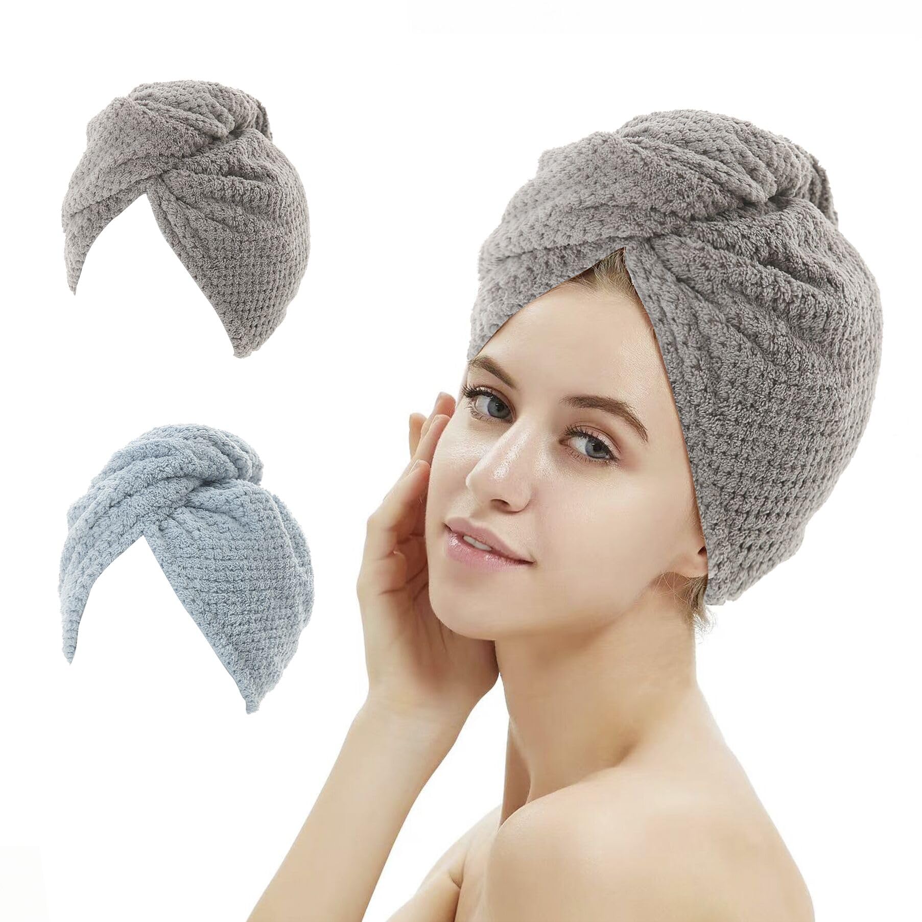 MBESTL toalla microfibra absorbente para cabello, secado rápido.