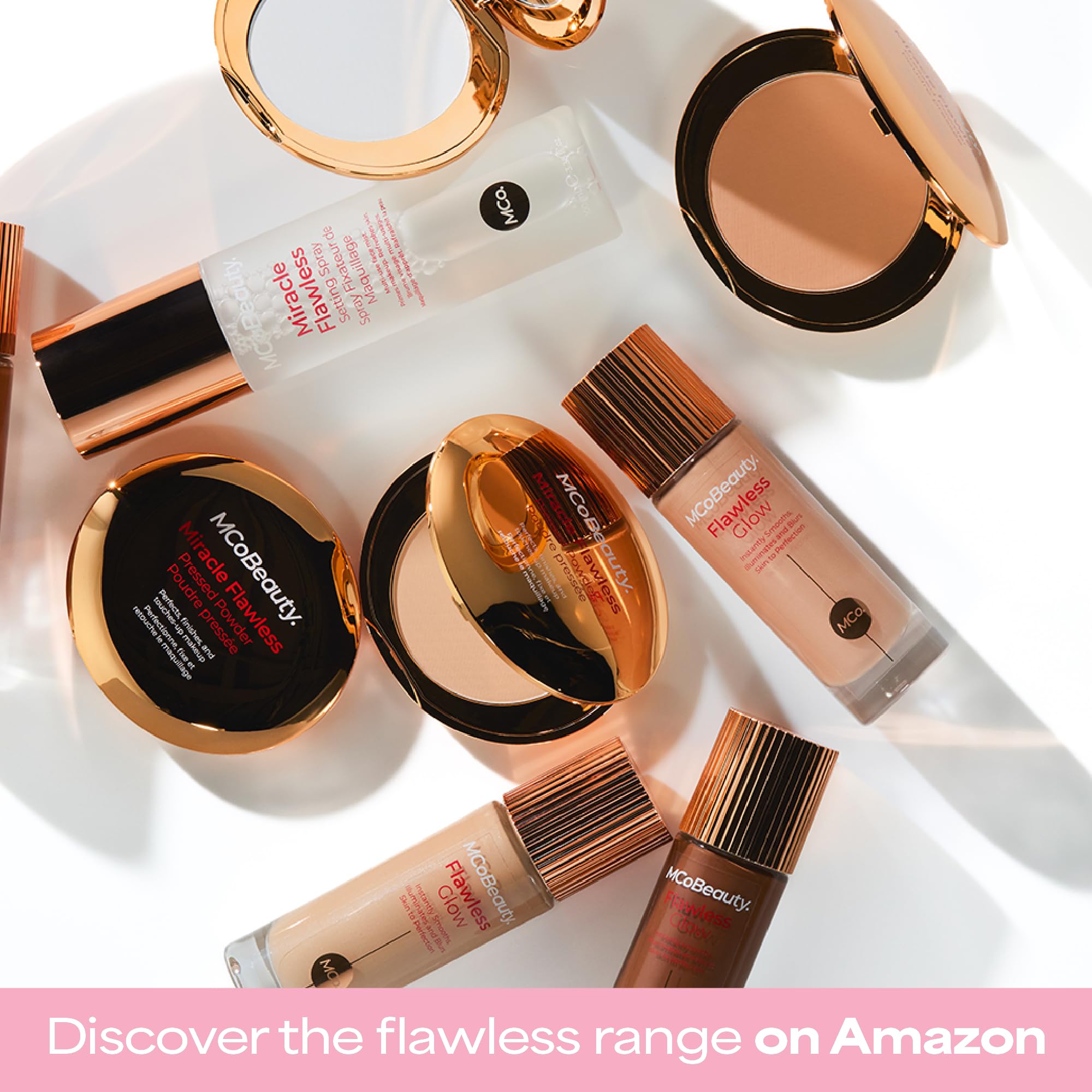 MCoBeauty Flawless Glow applied on cheeks creates soft dewy highlight.