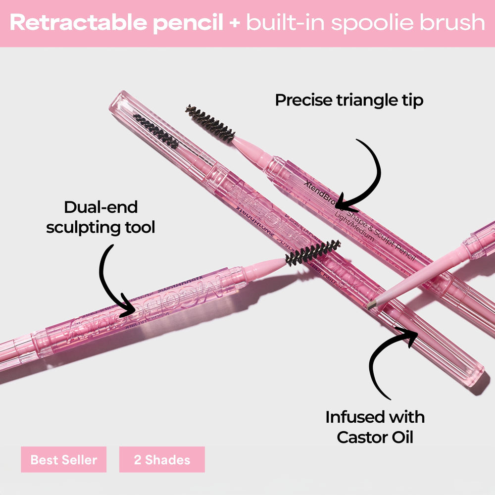 MCoBeauty XtendBrows fine strokes create hairlike brows for a softer look.