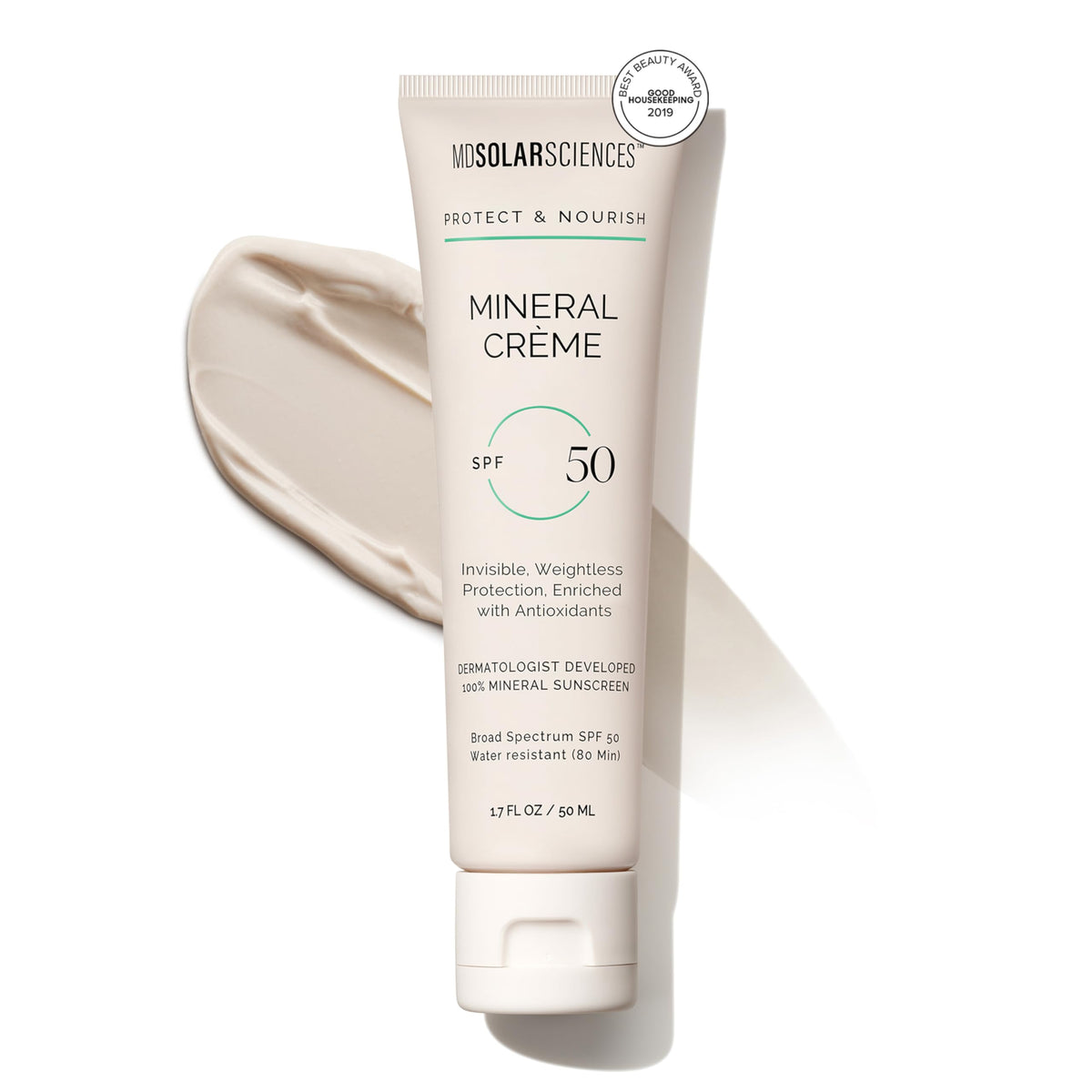 Protector solar mineral MDSolarSciences SPF 50 en bote para uso diario.