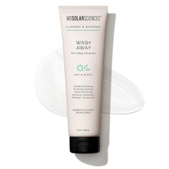MDSolarSciences Wash Away Cleanser: botella visible con espuma suave para limpieza diaria.