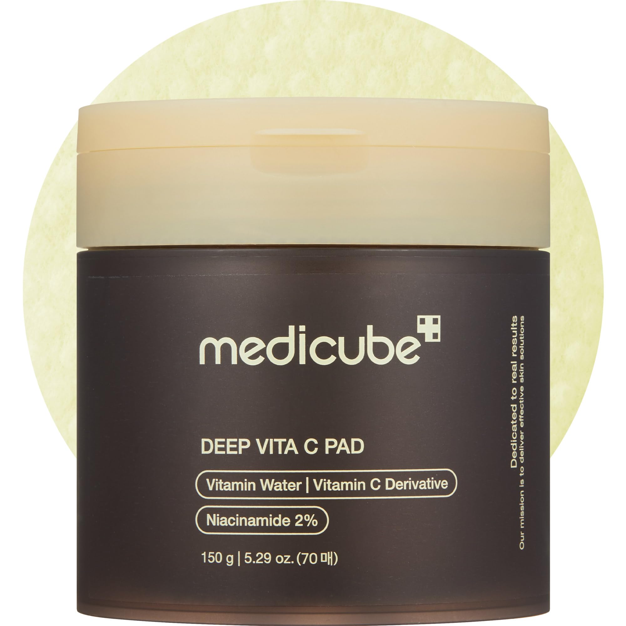 Medicube Deep Vita C Pad lado en relieve exfoliante para exfoliación suave