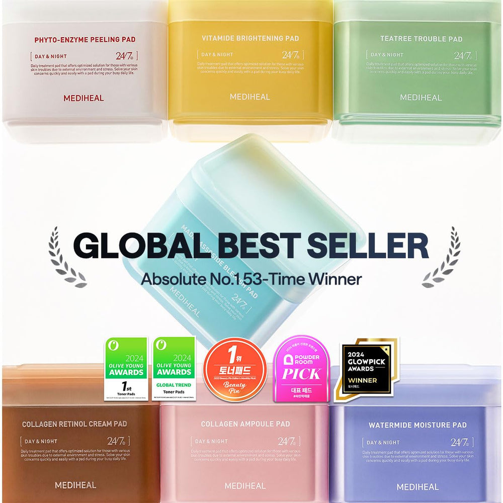 Mediheal Toner Pads Papaya Enzima y LHA para exfoliación profunda.