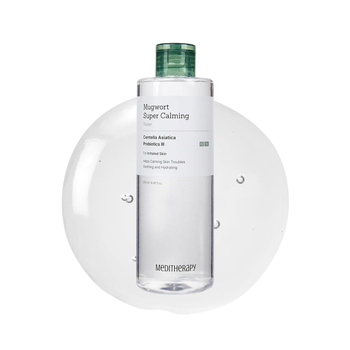 Meditherapy Tónico Calmante de Artemisa, botella con vertido suave, ideal para iniciar la rutina de cuidado.