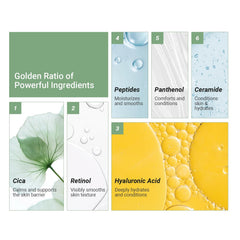 Meebak Cica Cream ingredients Cica and peptides for soothing barrier support.
