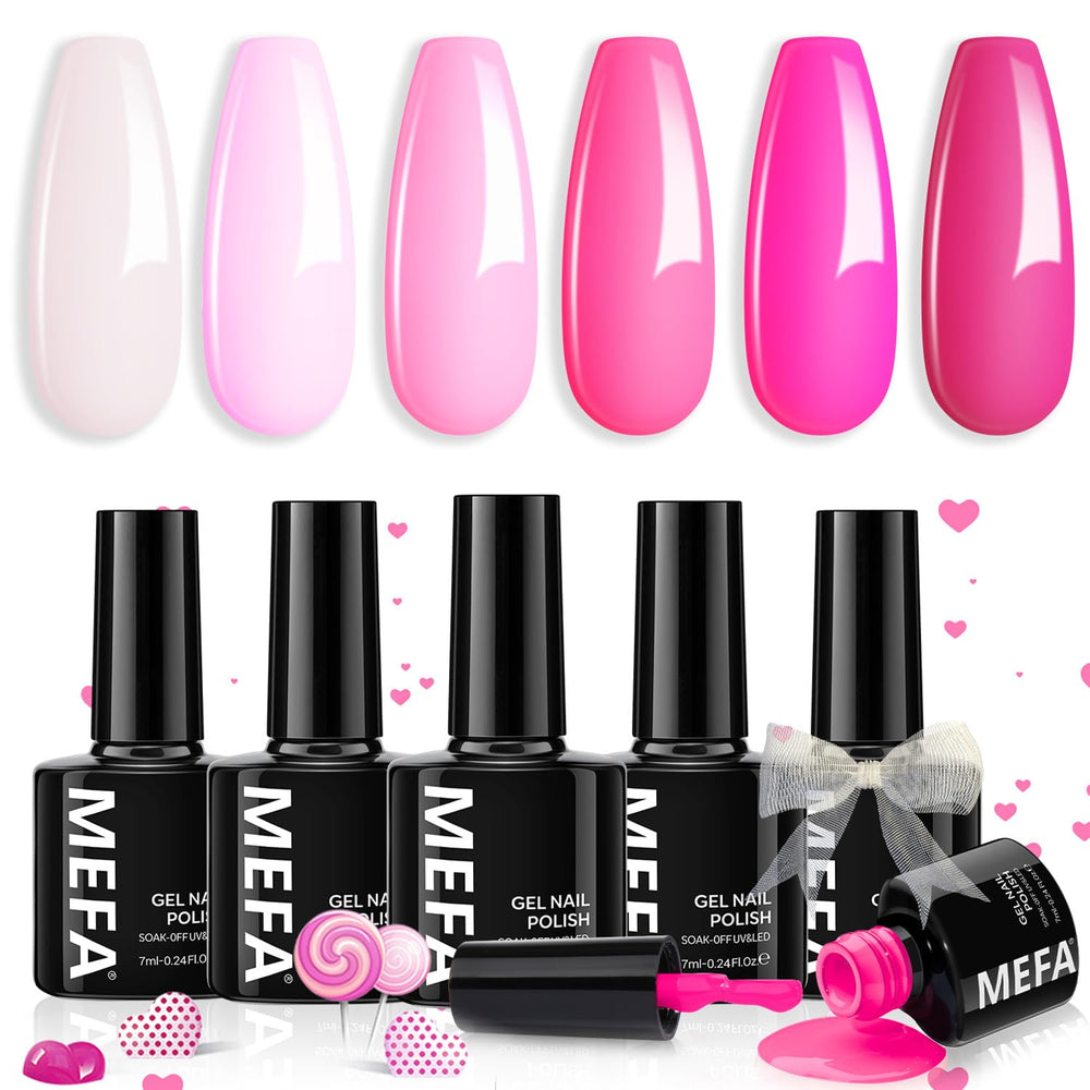 MEFA Esmalte Gel Rosa Bebe para una manicura duradera en casa.