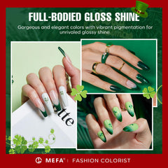 MEFA esmalte gel con purpurina plata, brillo intenso para uñas destacadas