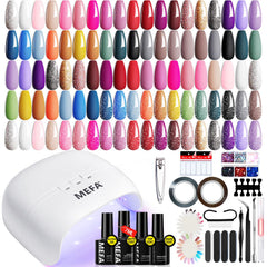 MEFA kit gel con lámpara UV de 72W para manicura rápida en casa