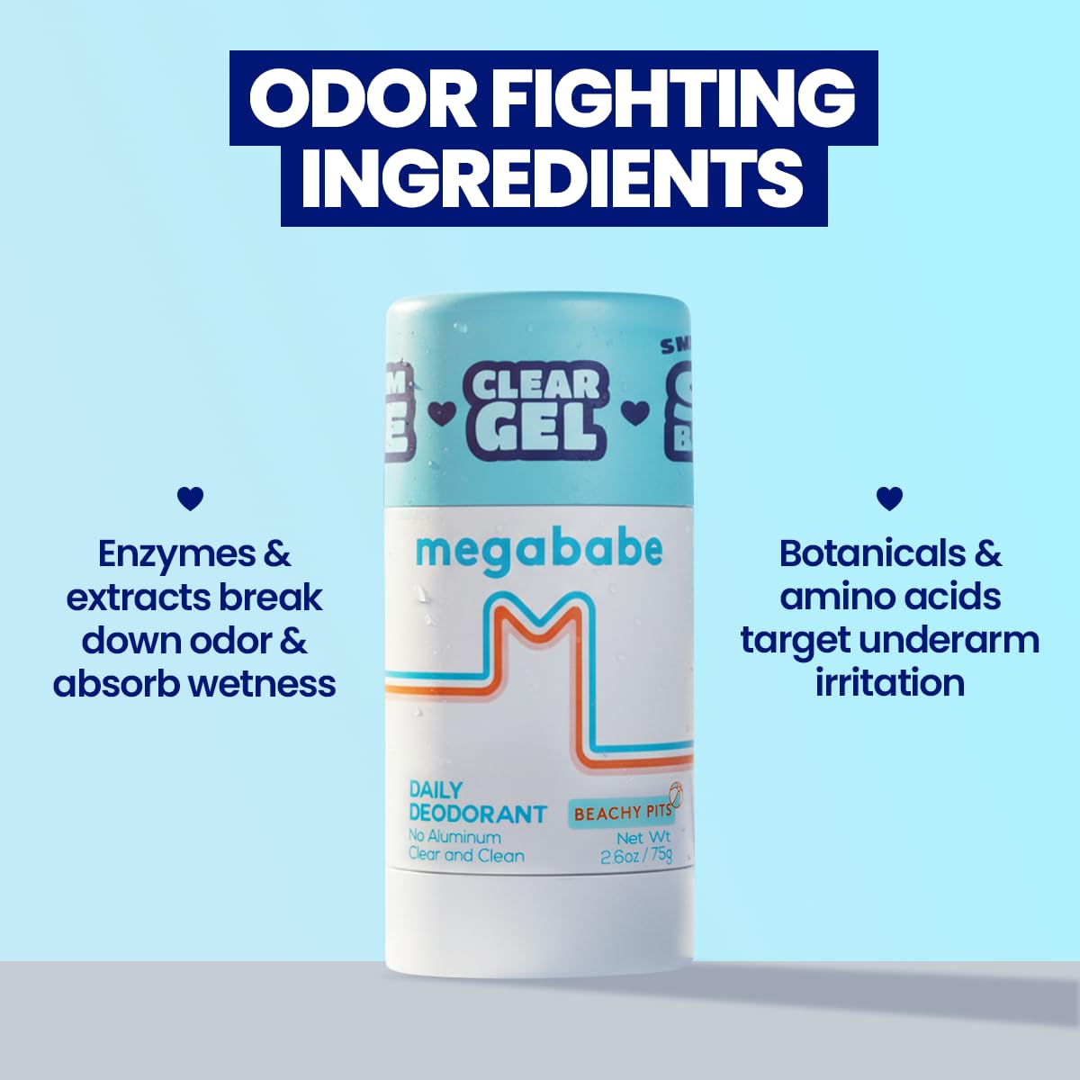 Megababe Beachy Pits deodorant stick twist-action demonstrates clean, no-muss use.
